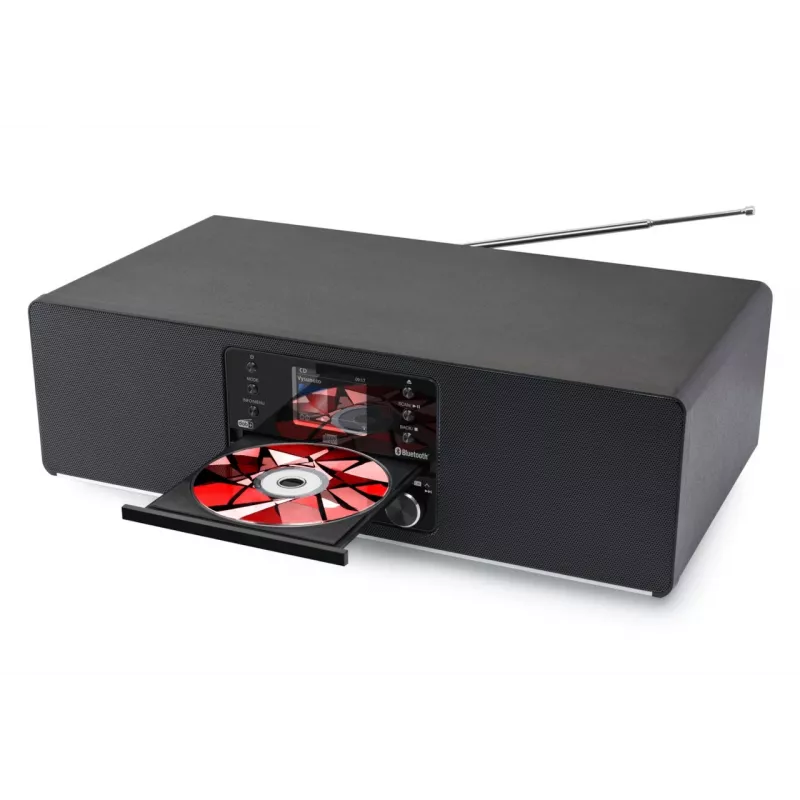 JVC RD-E984B - „viskas viename“ mini bokštelis, juodas