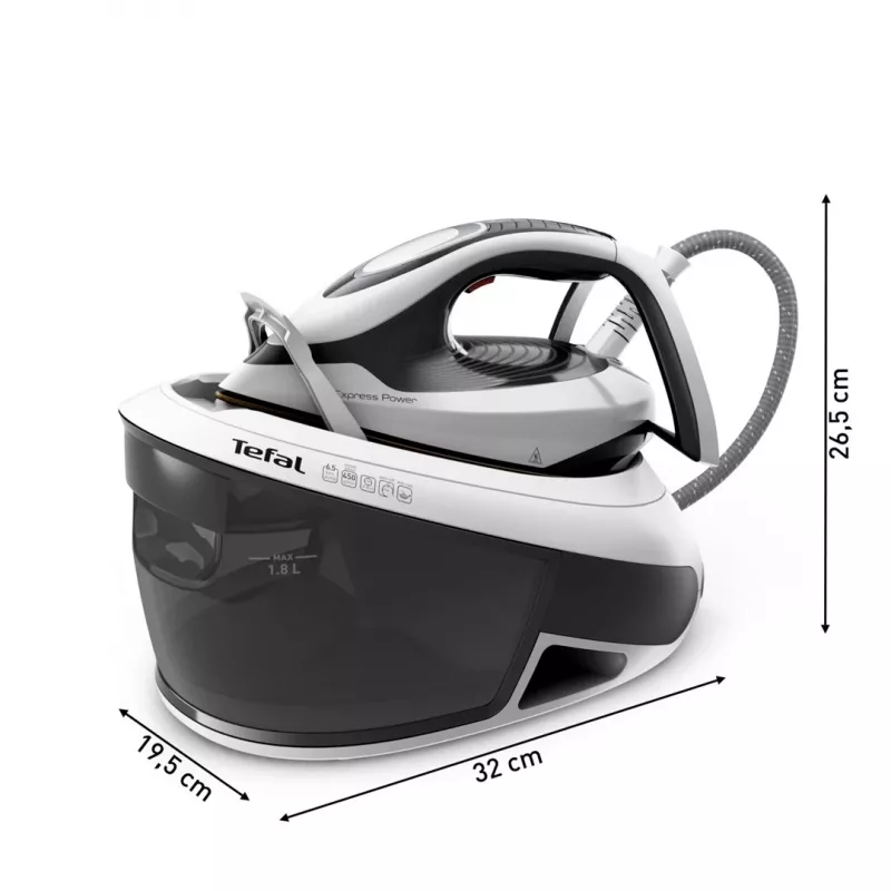 Tefal Express Power SV8130 2800 W 1,8 L Durilium AirGlide Autoclean padas Juoda, Balta