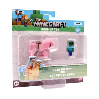 Minecraft S2 3D WIND-UP žaislas - kūdikis zombis ir kiaulė