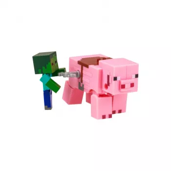 Minecraft S2 3D WIND-UP žaislas - kūdikis zombis ir kiaulė