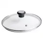Tefal 28097612 keptuvės dangtis apvalus juodas, nerūdijantis plienas, skaidrus