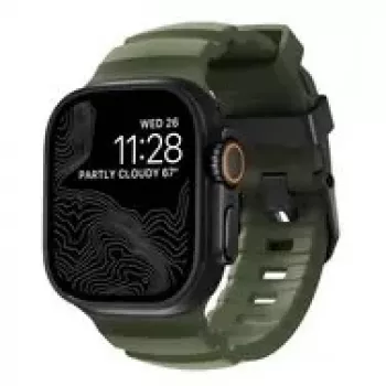 NOMAD Rocky Point dirželis Apple Watch 46mm/49mm žaliai juodas