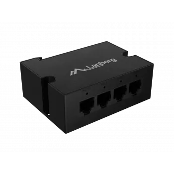Komutatorius Lanberg DIN-FE4-AT-30W 1XIN 3X Out 100MB POE plėtiklis Fast Ethernet Din Rail AT 30W