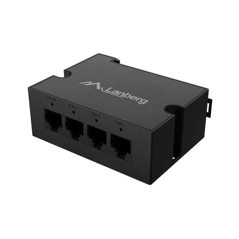 Switch Lanberg DIN-GE4-BT-90W 1XIN 3XOUT 1GB POE Extender Gigabit Ethernet Din Rail BT 90W