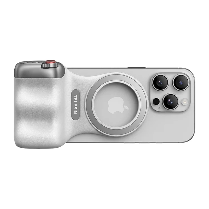 TELESIN Magnetic MagSafe Grip Holder with Bluetooth Remote for iPhone / P5-mp-001wh