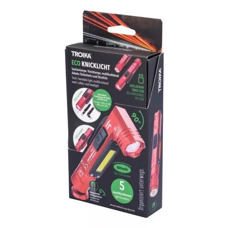 TROIKA žibintuvėlis ECO KNICKLICHT raudonas (TOR55/RD)