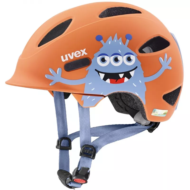 Vaikiškas dviračio šalmas UVEX Oyo Style – dydis 50–54 cm, spalva Monster Papaya (matinė)