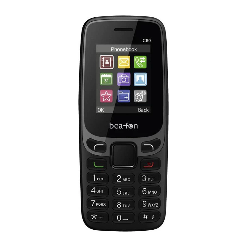 Beafon C80 - 2G, Classic Line, mygtukinis telefonas, juodas, Dual SIM