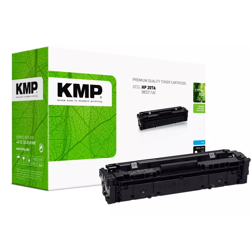 KMP Toneris HP 207A žydras 1250 puslapių atnaujintas (2558,0003)