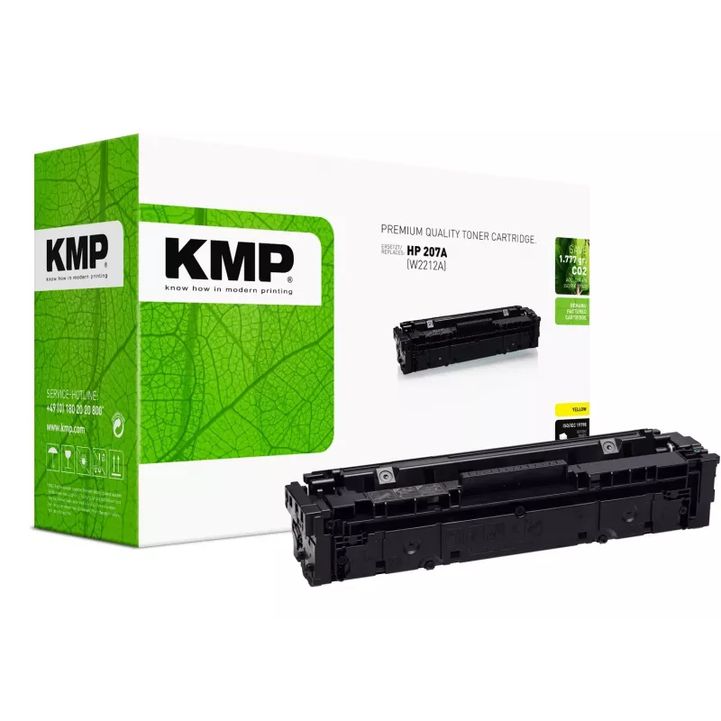 KMP Toneris HP 207A geltonas 1250 puslapių atnaujintas (2558,0009)