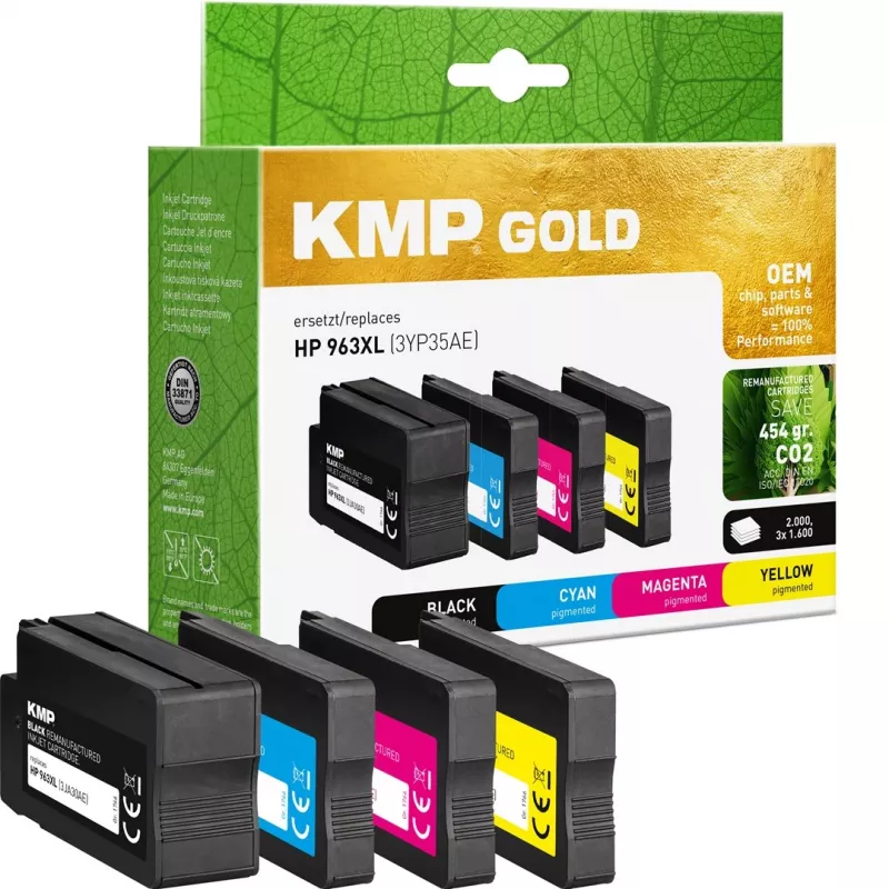 KMP GOLD kasetė HP 963XL (3YP35AE) daugiafunkcis rinkinys C/M/Y/B perdirbta