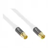 Antenos kabelis SmartFLEX, IEC/koaksialinis kištukas ir lizdas, paauksuotas, keturgubai ekranuotas, ekranavimo lygis 120 dB, baltas, 1,5 m, Good Connections® (GC-M2042)