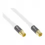 Antenos kabelis SmartFLEX, IEC/koaksialinis kištukas ir lizdas, paauksuotas, keturgubai ekranuotas, ekranavimo lygis 120 dB, baltas, 1,5 m, Good Connections® (GC-M2042)