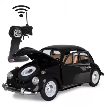 Jamara VW Beetle RC Diecast 1:18 juoda 27 MHz - nuotoliniu būdu valdomas elektrinis RC automobilis