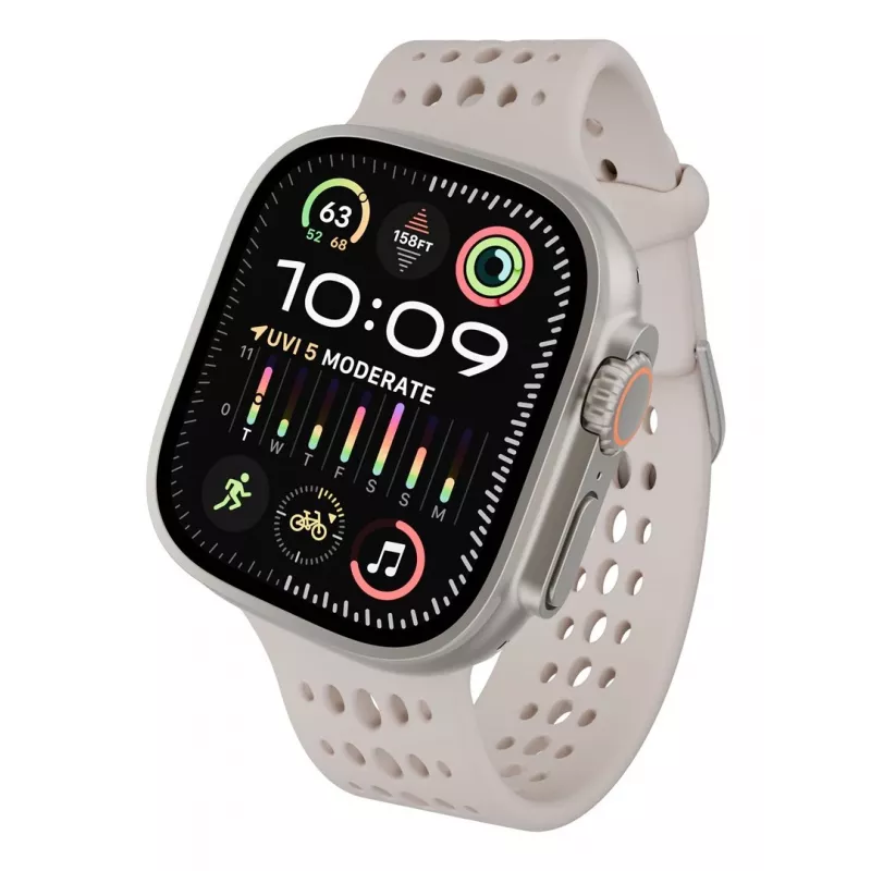 Decoded Silicone Ares O Band – silikoninis dirželis Apple Watch 44/46/49 mm (molio spalva)
