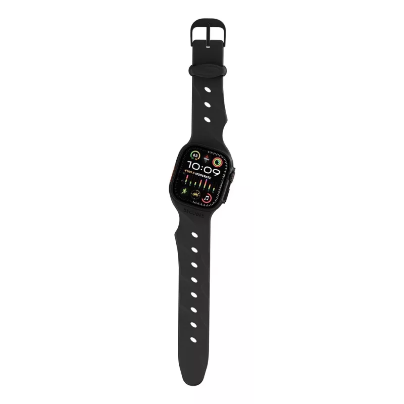 Decoded Silicone Ares Splice Band - silikoninis dirželis Apple Watch 44/46/49 mm (juodas)