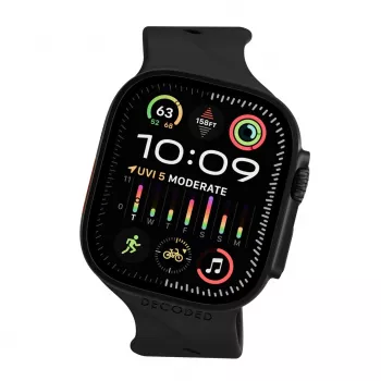 Decoded Silicone Ares Splice Band - silikoninis dirželis Apple Watch 44/46/49 mm (juodas)