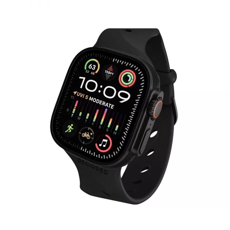 Decoded Silicone Ares Splice Band - silikoninis dirželis Apple Watch 44/46/49 mm (juodas)