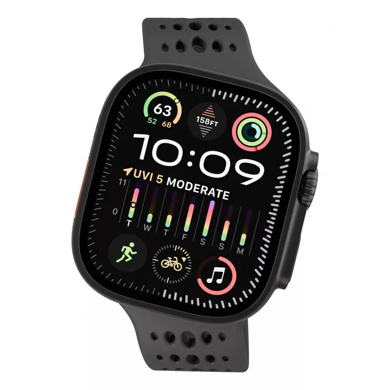 Decoded Silicone Ares O Band - Silikoninis dirželis Apple Watch 44/46/49 mm (juodas)