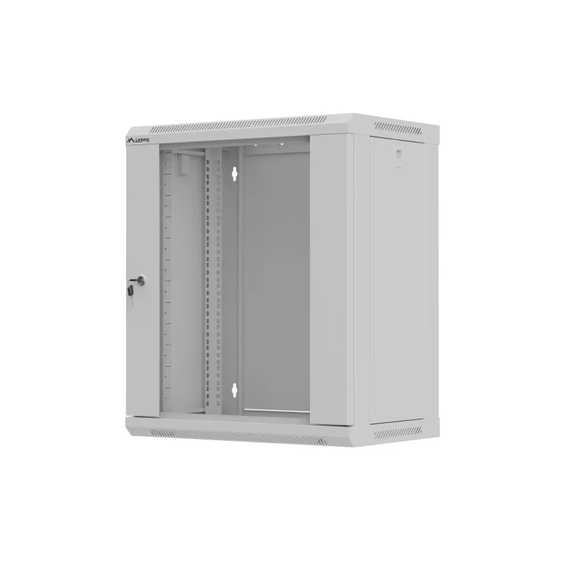 Sieninis stovo korpusas 19 colių 12U 540x350 pilkas stiklo durys (plokščia pakuotė)