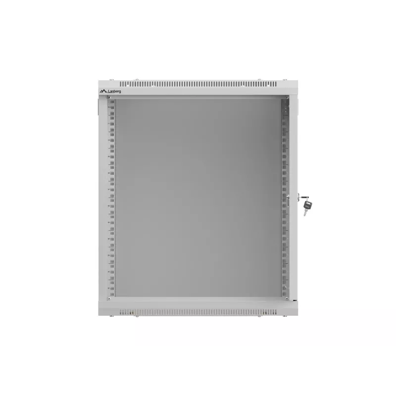 Sieninis stovo korpusas 19 colių 12U 540x350 pilkas stiklo durys (plokščia pakuotė)