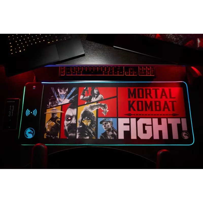 Numskull pelės kilimėlis Mortal Kombat + belaidis įkrovimas 30x80cm