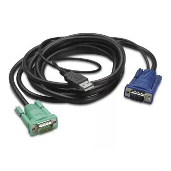 APC klaviatūros / vaizdo / pelės (KVM) laidas - USB, HD-15 (VGA)