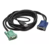 APC klaviatūros / vaizdo / pelės (KVM) laidas - USB, HD-15 (VGA)
