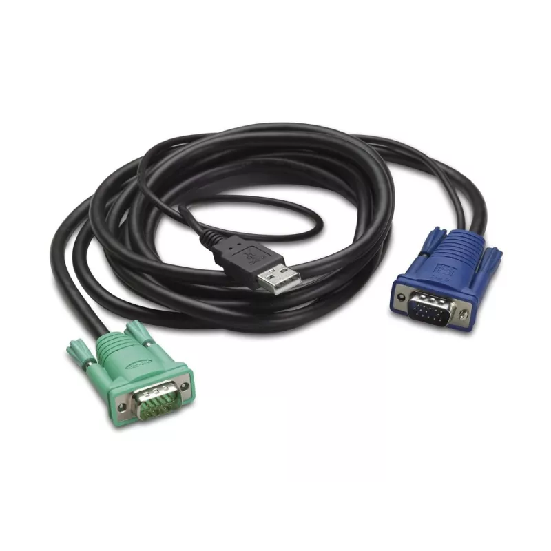 APC klaviatūros / vaizdo / pelės (KVM) laidas - USB, HD-15 (VGA)