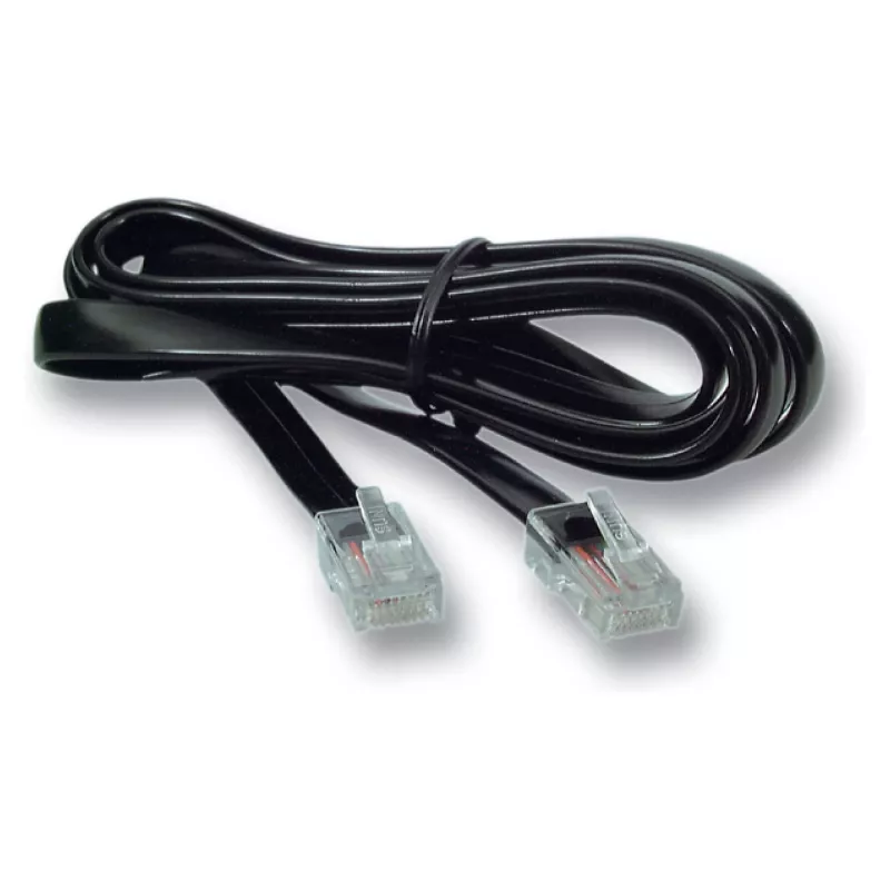 EFB modulinis kabelis juodas, 2 x RJ10 (4/4) kištukas, 1:1, 15,0 m
