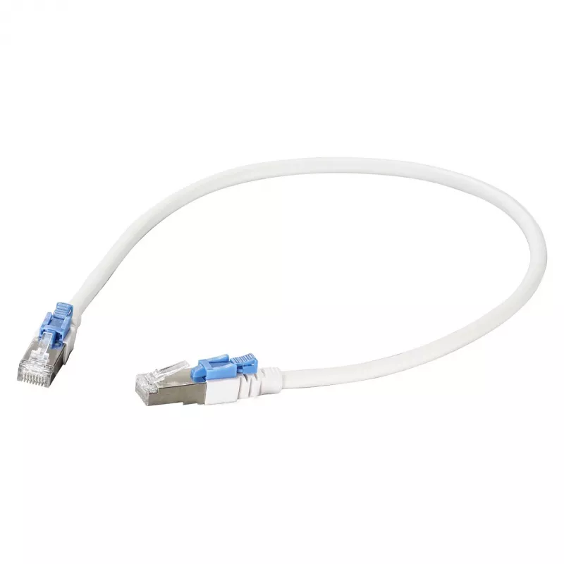 EFB RJ45 jungiamasis kabelis Cat.6A S/FTP LSZH BC AWG26 užrakinamas baltas 0,5m