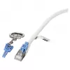 EFB RJ45 jungiamasis kabelis Cat.6A S/FTP LSZH BC AWG26 užrakinamas baltas 0,5m