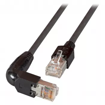 EFB RJ45 komutacinis kabelis Cat.5e S/UTP PVC TM11 1x90 juodas 0,25 m