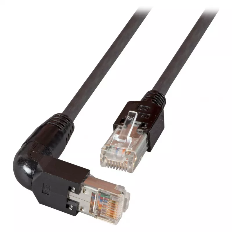EFB RJ45 komutacinis kabelis Cat.5e S/UTP PVC TM11 1x90 juodas 0,25 m