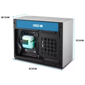 Lian Li x DAN Cases A4-H2O PC korpusas, Mini korpusas, Mini-ITX, PCIe 5.0 Riser - Sidabrinis