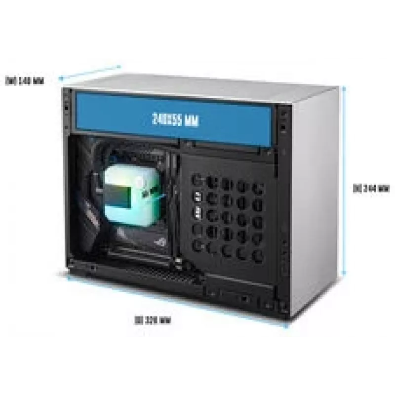 Lian Li x DAN Cases A4-H2O PC korpusas, Mini korpusas, Mini-ITX, PCIe 5.0 Riser - Sidabrinis