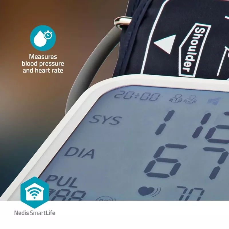 kraujospūdžio matuoklis „Nedis SmartLife“ BTHBP10WT LCD 22–42 cm