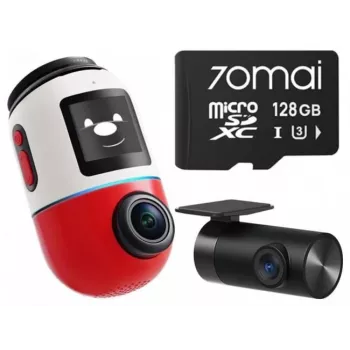 Dash Camera 70mai X800 Omni 4K/GPS/WiFi Dual raudona + SD kortelė 70mai 128GB