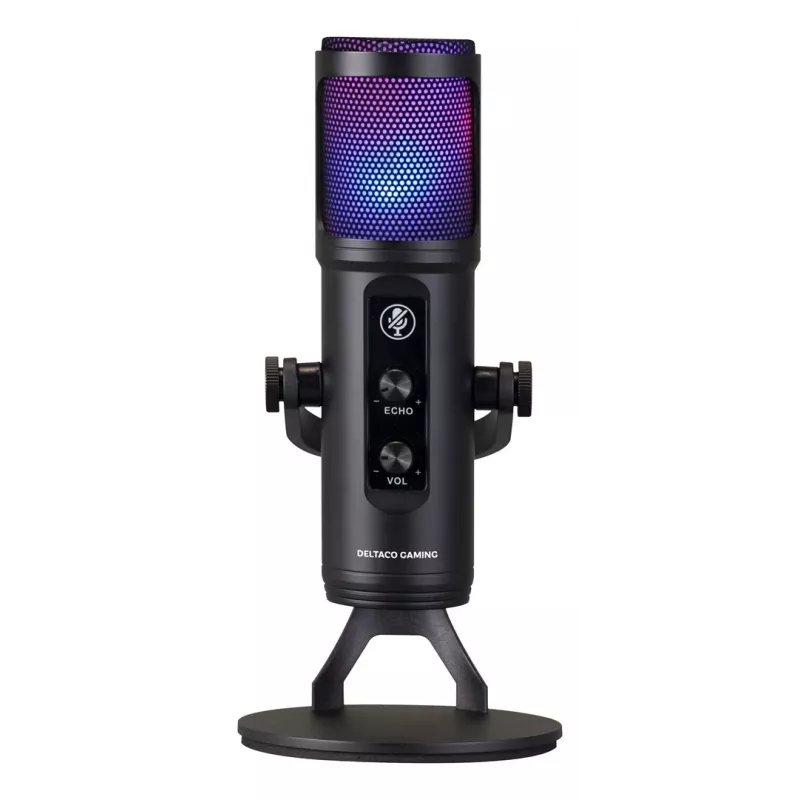 Deltaco Gaming RGB srautinio transliavimo mikrofonas, juodas