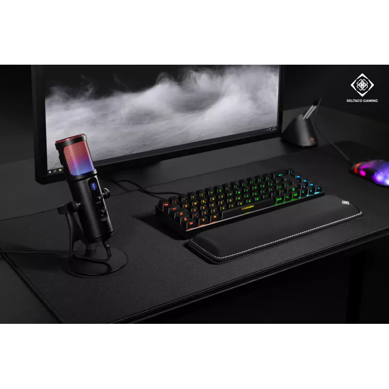 Deltaco Gaming RGB srautinio transliavimo mikrofonas, juodas