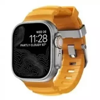 NOMAD Rocky Point Band - dirželis Apple Watch 46mm/49mm su FKM ir titanu (sol, natūrali įranga)