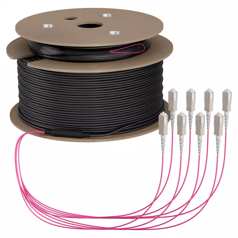EFB Trunk kabelis U-DQ(ZN)BH OM4 8G (1x8) SC-SC 100m Dca LSZH