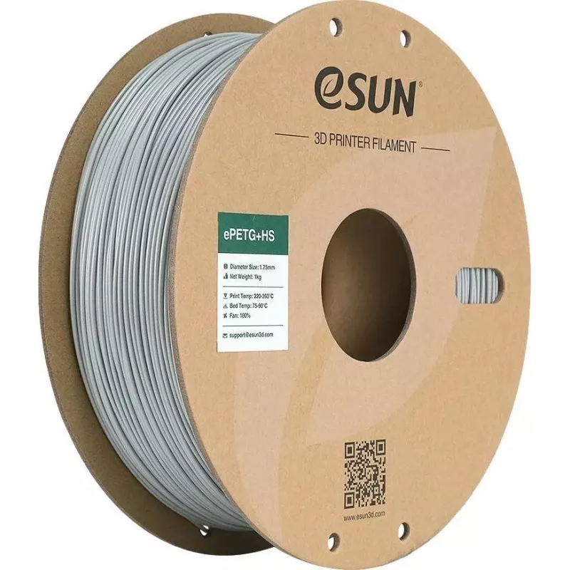 EPETG 1,75mm SOLID Sidabrinė 1kg ESUN 3D FILAMENTAS (ePETGP175SS1)