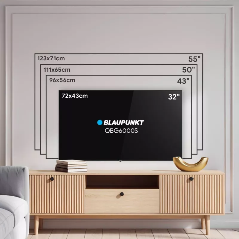 Blaupunkt QLED televizorius | 32QBG6000S | 32 | Išmanusis televizorius | Google TV | Juodas