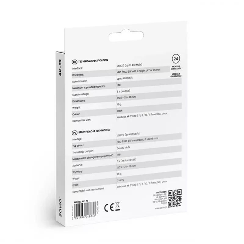 Išorinis HDD/SDD AK-73 SAVIO