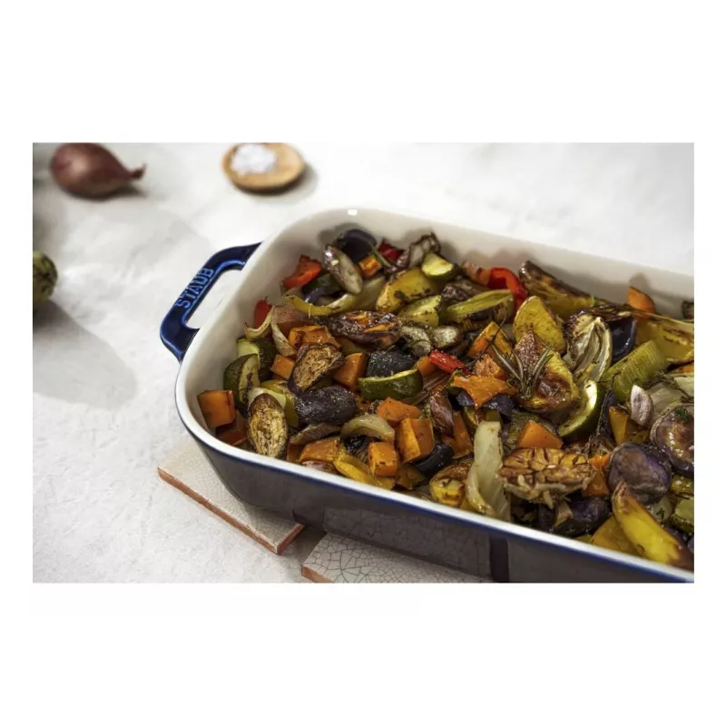 Staub Rectangular Dish Ceramic, tamsiai mėlyna, 34x24x7.6