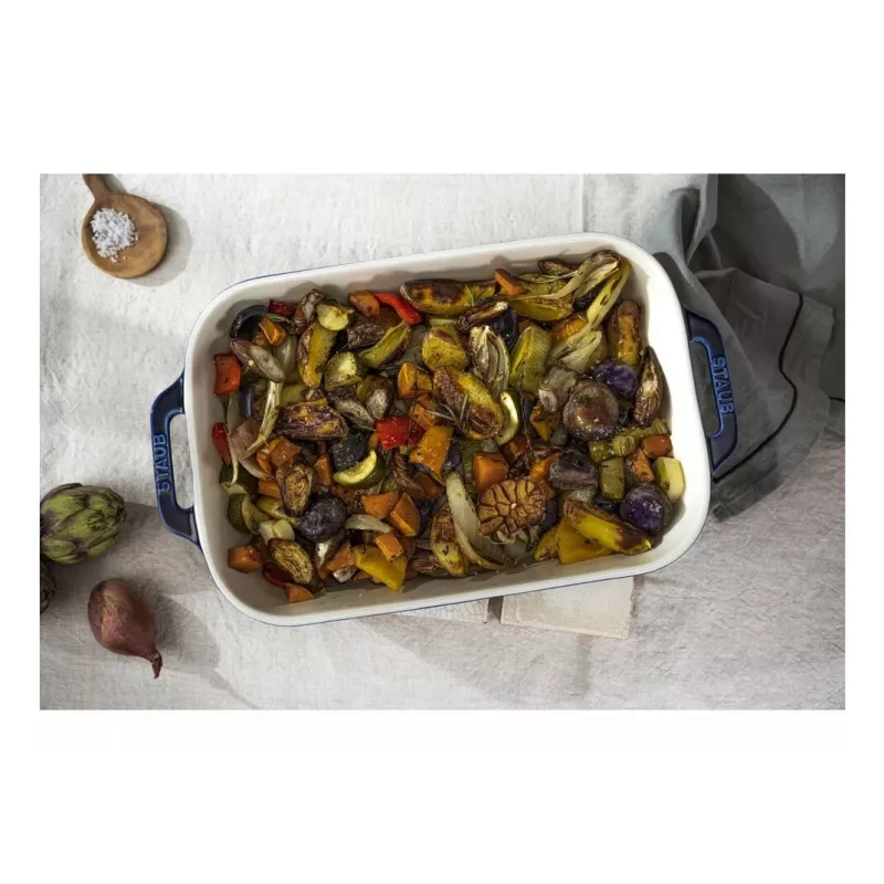 Staub Rectangular Dish Ceramic, tamsiai mėlyna, 34x24x7.6