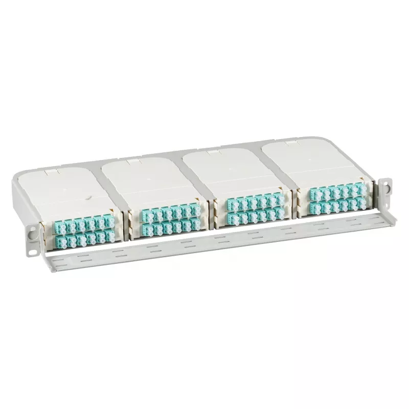 EFB Elektronik FTTH-BGT-1HE – 1U stovo laikiklis FTTH moduliams, 19 col. 48,3 cm, 8 modulių lizdai, priekinis kabelių lovelis, iki 96 LC prievadų 1U