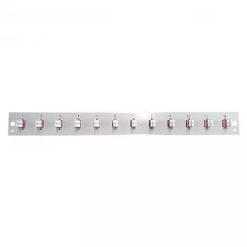Skaidulinis optinis priekinis skydelis EFB Elektronik SB-FP-S-12SC-S-OM4 — 12× LC Duplex jungčių, OM4, juodas