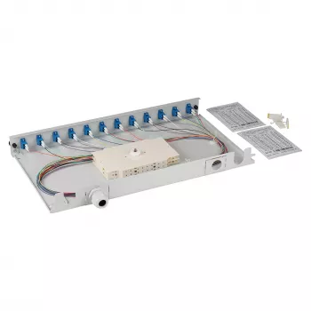 Pluošto sujungimo dėžutė EFB Elektronik BA71921L24, LC 9/125µm OS2, 24 atskirti pigtail'ai, 12 movų, ištraukiama